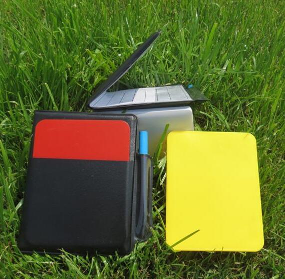 Red and yellow card referee football match coach equipment red and yellow card edge picker record book tool