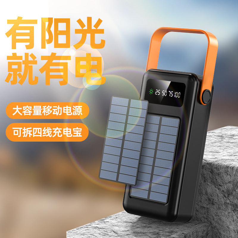 KC Cross-border Solar Energy3c Certified Power Bank with Cable50000mAh large capacity portable power bank customization