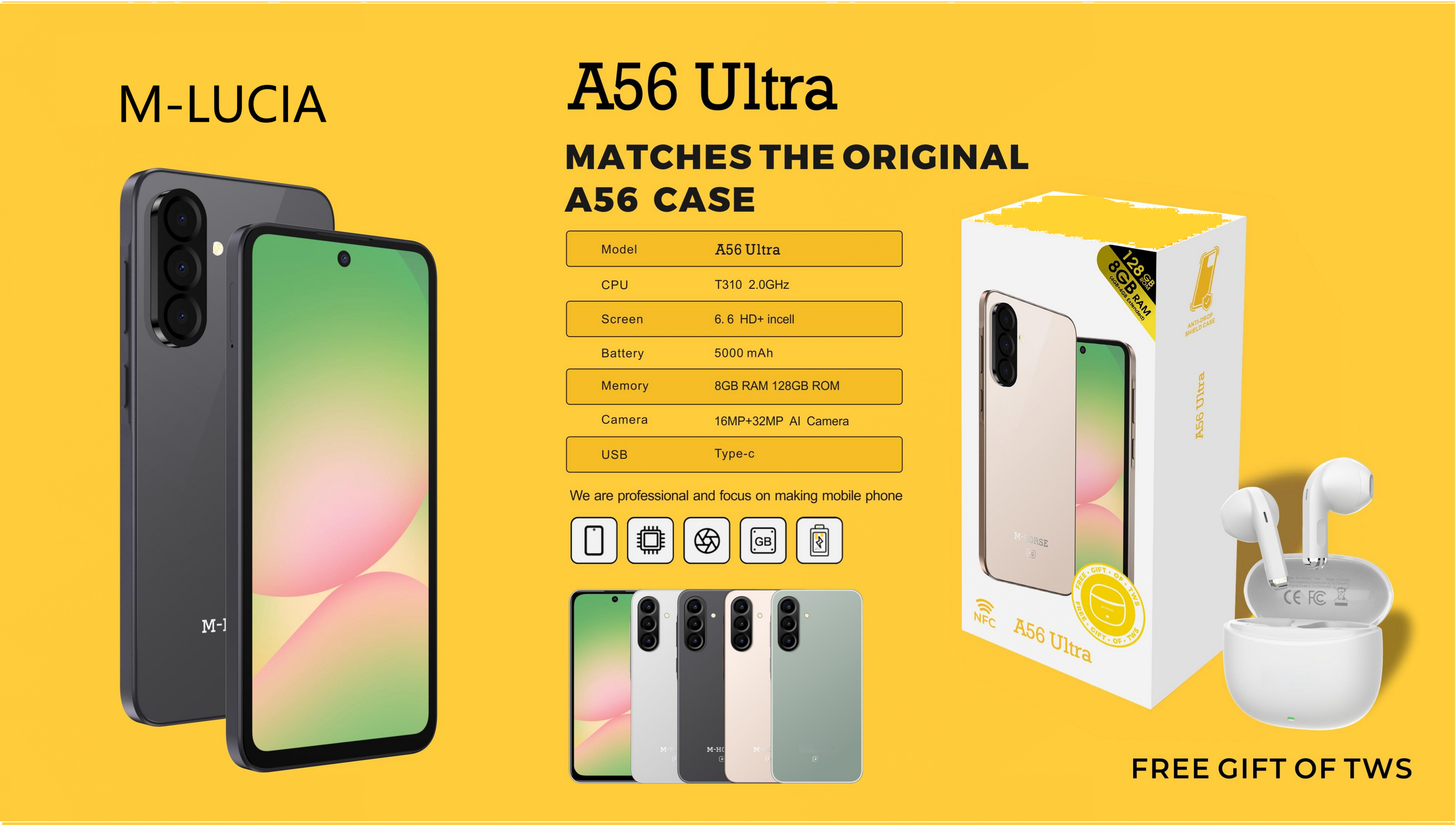 M-LUCIA  A56 Uitra（Includes Bluetooth headset）