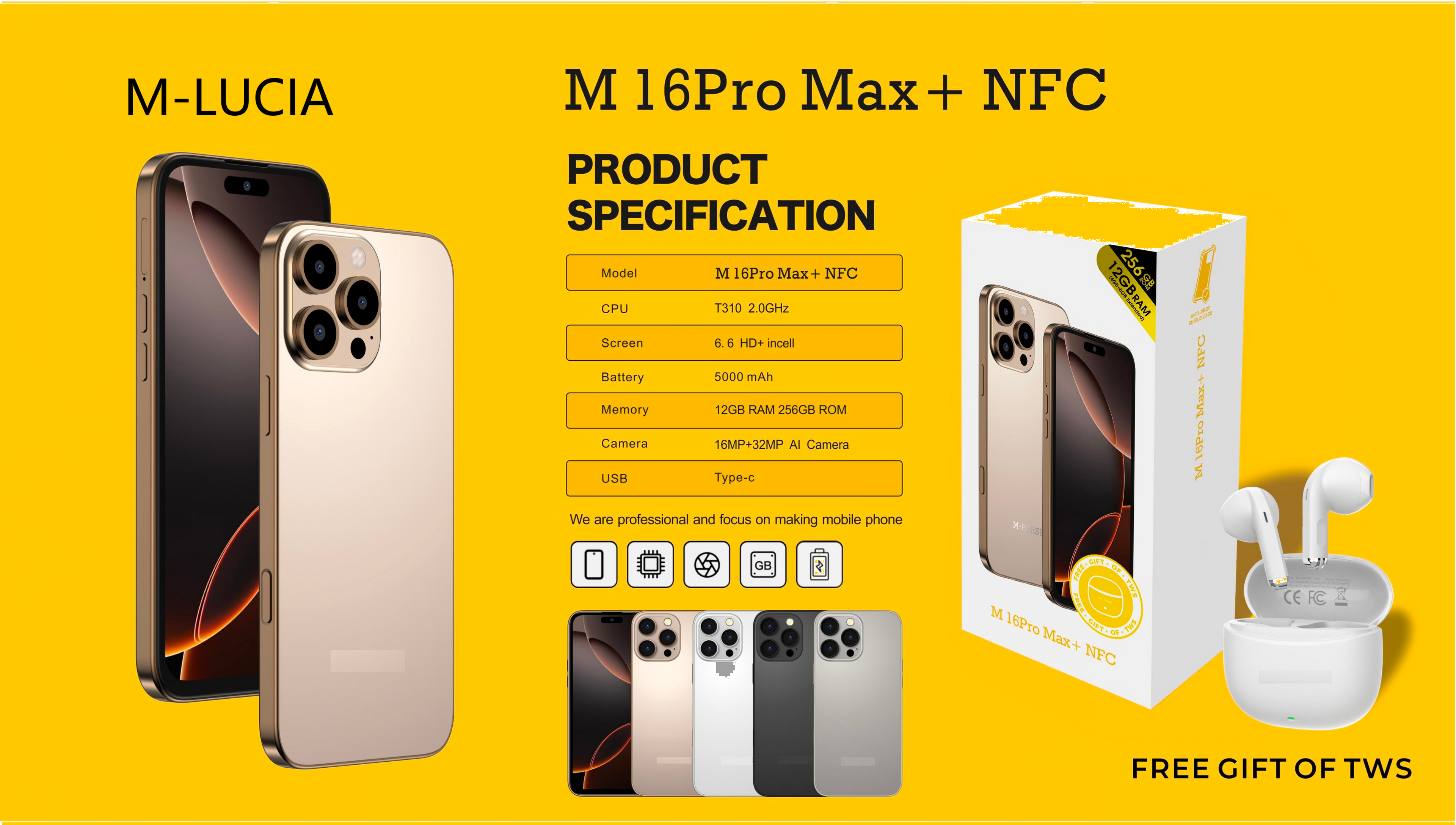 M-LUCIA  M 16ProMax+ NFC（Includes Bluetooth headset）