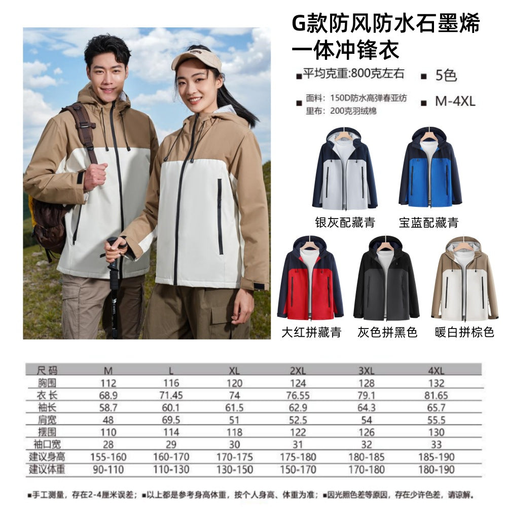 Jacket custom embroidery printed logo outdoor windproof waterproof autumn and winter stand-up collar sportswear group work clothes