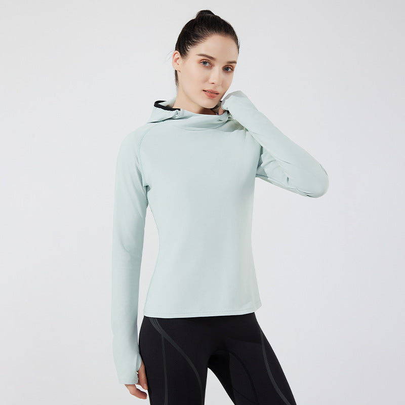 Autumn and winter new men and women couples hooded velvet sports yoga top outdoor casual jacket outdoor running long sleeves