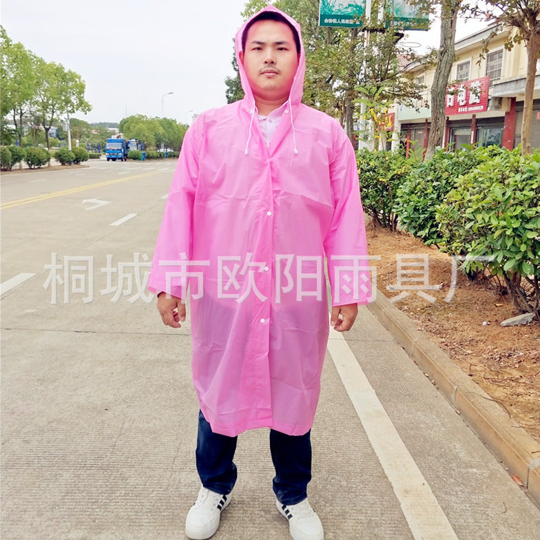 Foreign trade manufacturers non-disposable raincoat EVA adult thickened raincoat 100g travel light poncho wholesale
