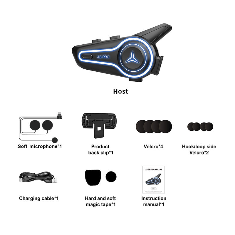 New A3 and A3PRO helmet bluetooth bluetooth headset motorcycle integrated locomotive waterproof takeaway headset