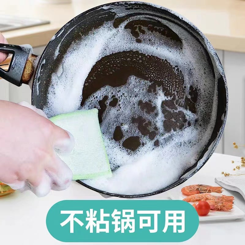 Double-sided dishwashing, sponge wiping, kitchen brush, pan brush, dishcloth, non-oil dishtowels, home daily use set