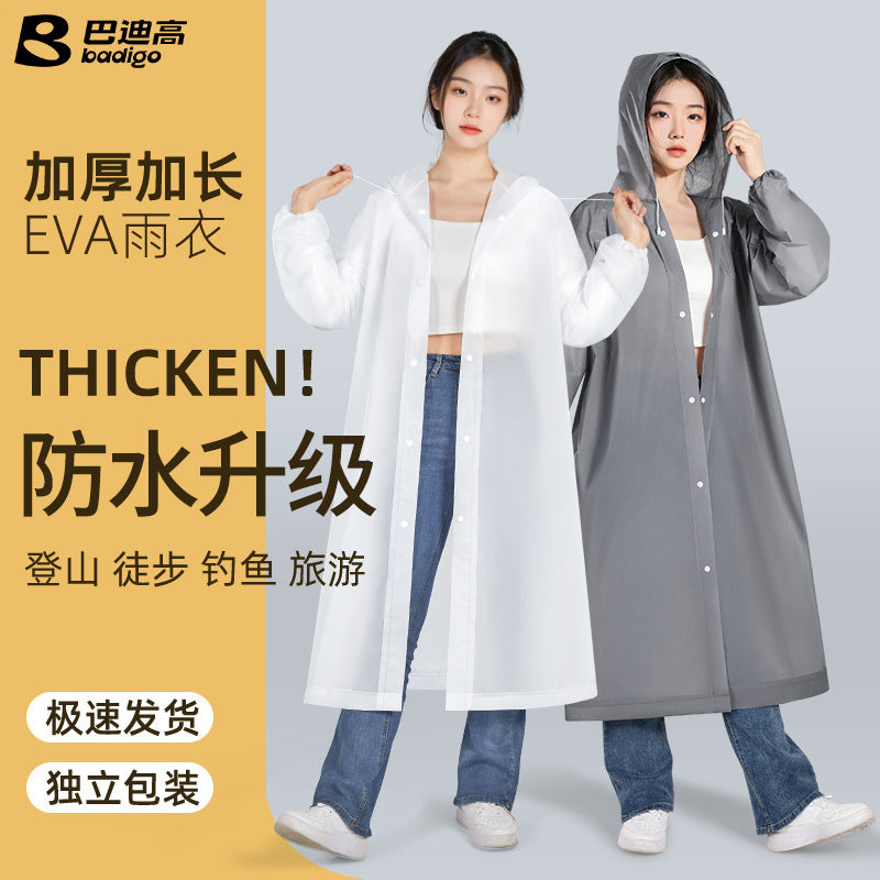 Disposable raincoat Adult children Outdoor travel Mountaineering hiking Thickened long full body rainstorm proof portable poncho