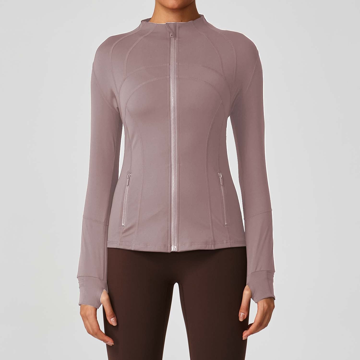 LuluID blazer jacket women's defined outdoor slim stand-up cardigan zip yoga suit top