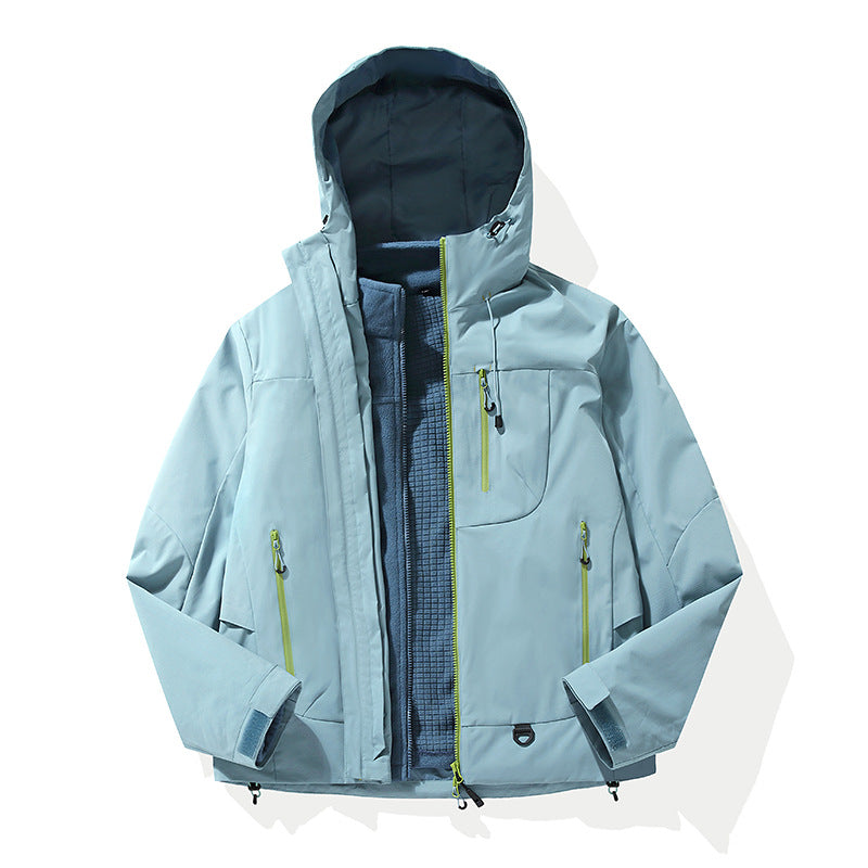 Empty mountain rain high-end flat replacement outdoor jacket hiking mountaineering entering Tibet jacket fleece liner windproof and waterproof