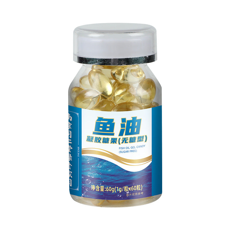 Nanjing Tong Ren Tang Deep Sea Fish Oil Gel Candy Sandwich Soft Gel Sugar Free Cod Oil Factory Wholesale One Piece