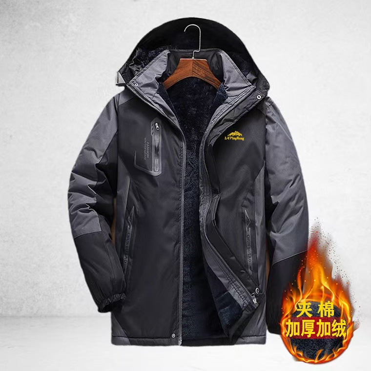 Fleece thickened padded coat men's jacket winter loose large size jacket men's padded jacket casual and warm