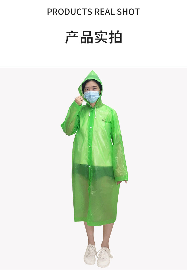 Spot travel mountaineering non-disposable raincoat full body thickened waterproof and rainstorm proof portable eva raincoat