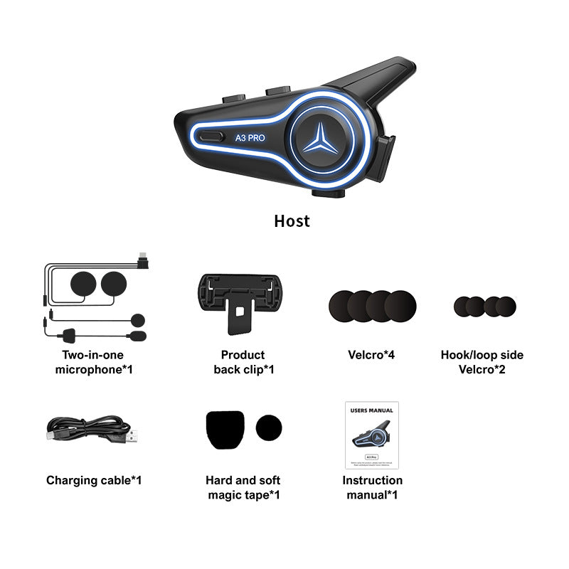 New A3 and A3PRO helmet bluetooth bluetooth headset motorcycle integrated locomotive waterproof takeaway headset