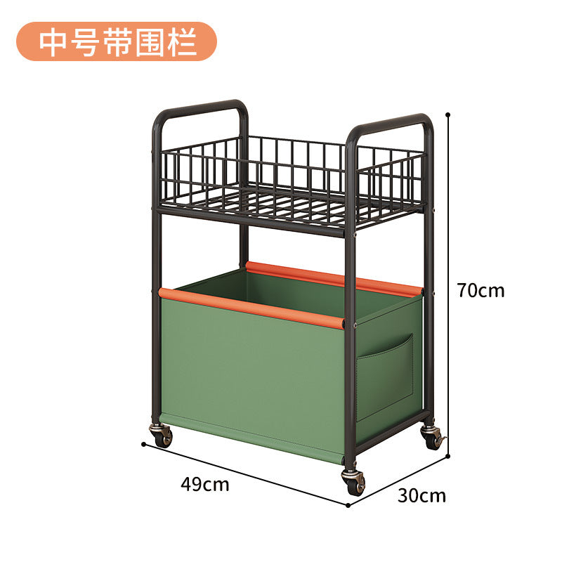Children's toy storage rack trolley shelf mobile home bookshelf building block picture book doll snack storage basket