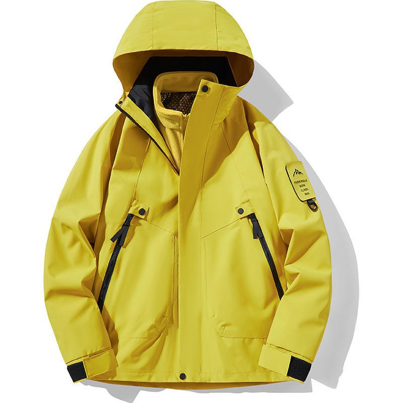 Jacket three-in-one men's fleece two-piece set removable sports outdoor windproof waterproof cold-proof warm jacket women