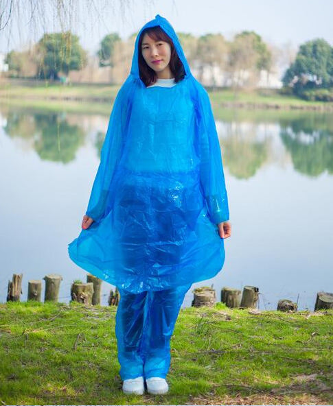Disposable raincoat outdoor mountaineering portable travel raincoat thickened extra large portable raincoat spot supply