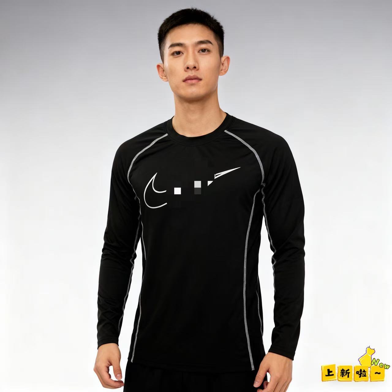 Autumn and winter quick-drying long-sleeved sports tights adult training running outdoor cycling fitness warm and moisture-absorbing interior