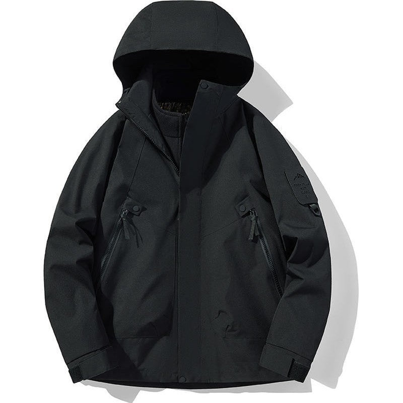 Jacket three-in-one men's fleece two-piece set removable sports outdoor windproof waterproof cold-proof warm jacket women