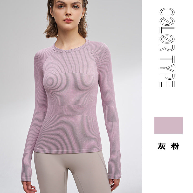 Outdoor yoga clothes women's long-sleeved running sports fitness clothes tops slim-fitting breathable modal cotton high-elastic shapewear