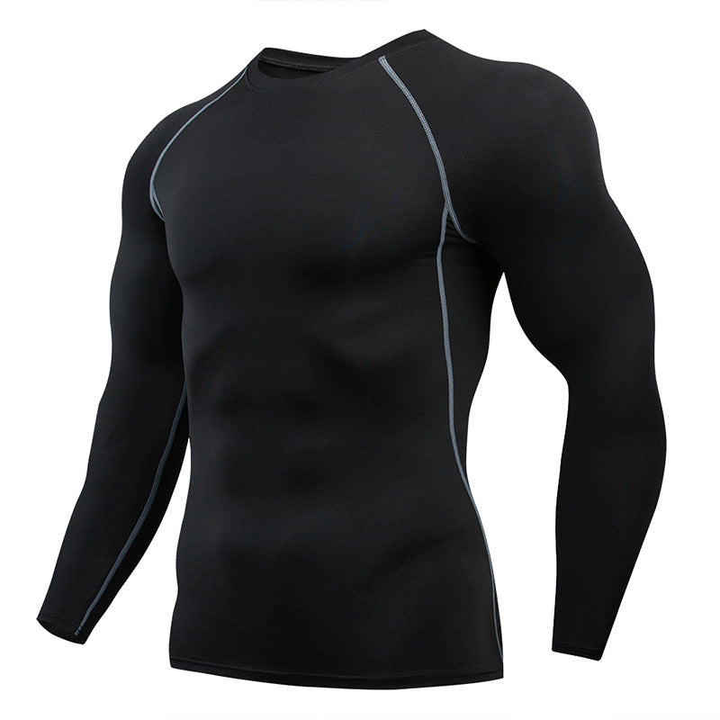 2025 new spot quick-drying breathable outdoor running sports compression tight fitness training printed long-sleeved top