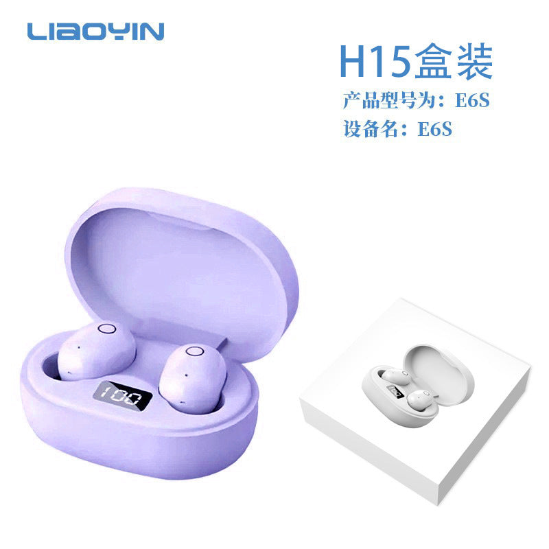 J15 new women's earphones Bluetooth wireless mini cute girls high value does not hurt the ears comfortable high sound quality E6S
