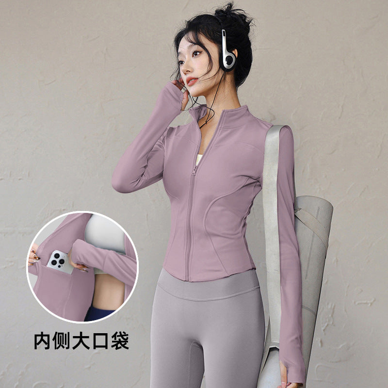 Giant Skinny Jacket Women's Lulu Yoga Suit Top Quick Drying Outdoor Sports Running Pilates Fitness Suit