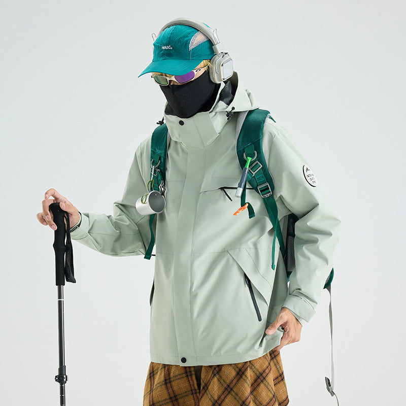 OOTD outdoor Luo Tuo, the same jacket, women's mountaineering suit, fleece liner, windproof and waterproof three-in-one jacket customization