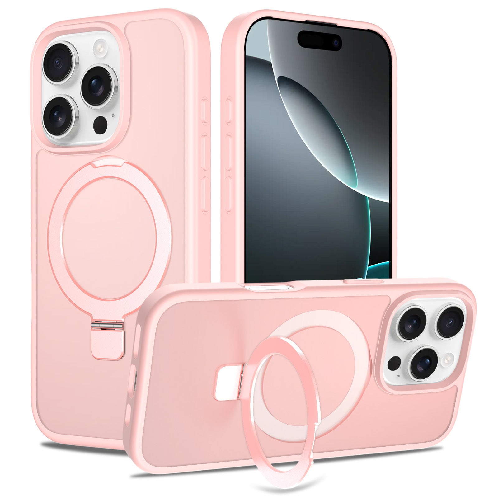 Applicable to Apple 17pm bracket mobile phone case magnetic suction two-in-one iphone16promax matte 15 protective case