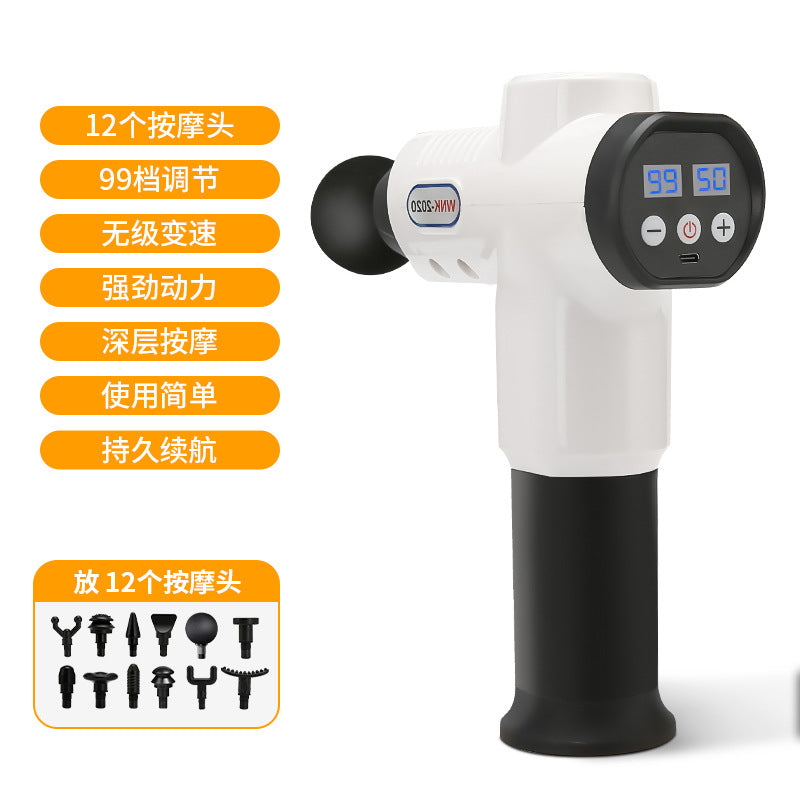 Cross-border 12-head strong fascia gun, rechargeable neck membrane grab muscle massager, professional grade multi-functional massage gun new