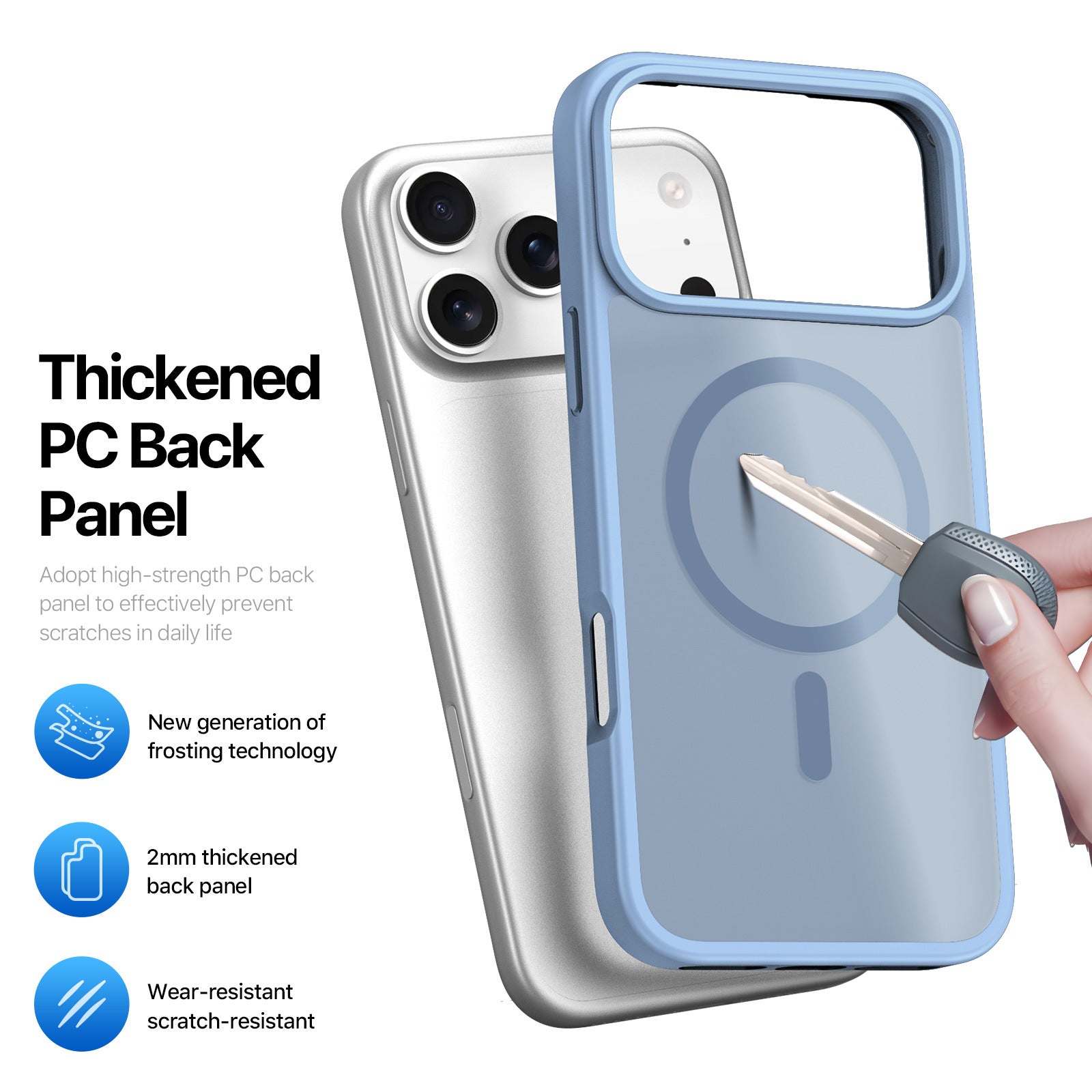 Applicable to iPhone17Pro magnetic skin suction mobile phone case, Apple 17 simple matte transparent back case cross-border wholesale