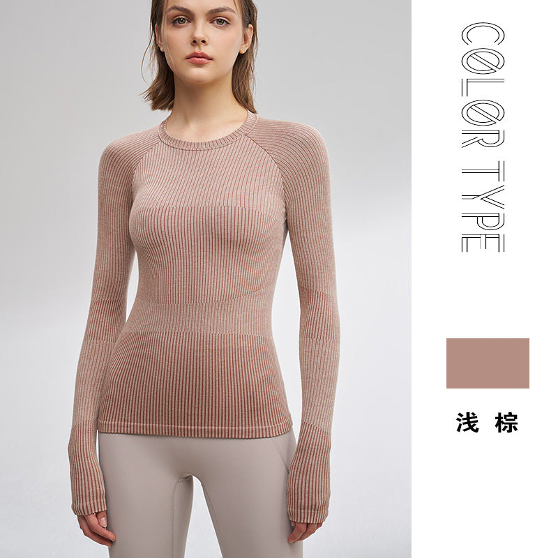 Outdoor yoga clothes women's long-sleeved running sports fitness clothes tops slim-fitting breathable modal cotton high-elastic shapewear