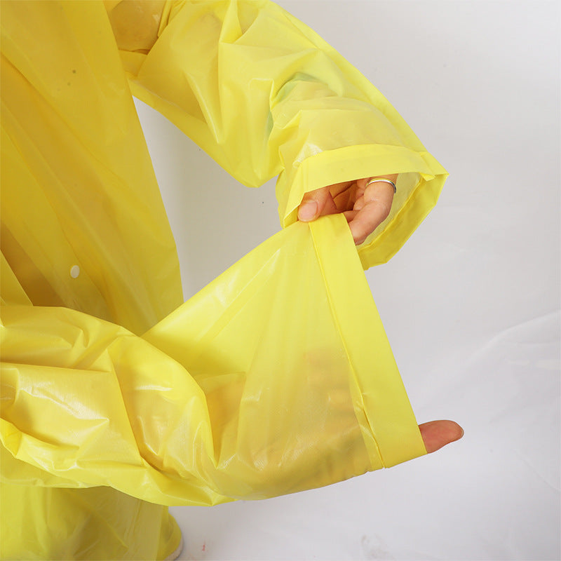 Disposable poncho for outdoor rafting in tourist attractions Adult thickened one-piece EVA raincoat design Hiking waterproof