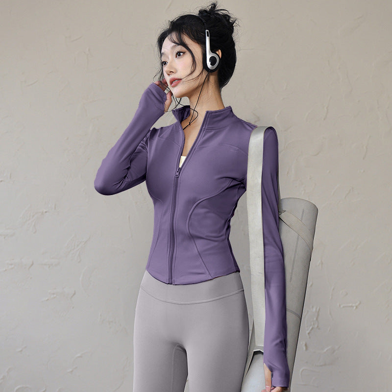 Giant Skinny Jacket Women's Lulu Yoga Suit Top Quick Drying Outdoor Sports Running Pilates Fitness Suit