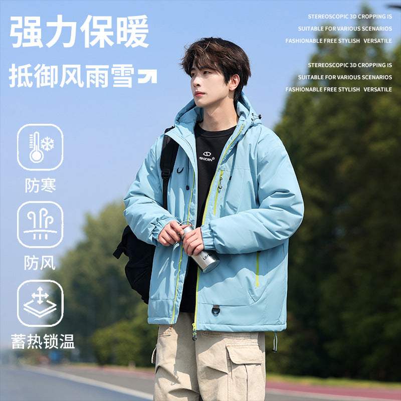 Couple soft shell three-in-one jacket men and women outdoor sports hiking cycling windproof waterproof mountaineering warm jacket