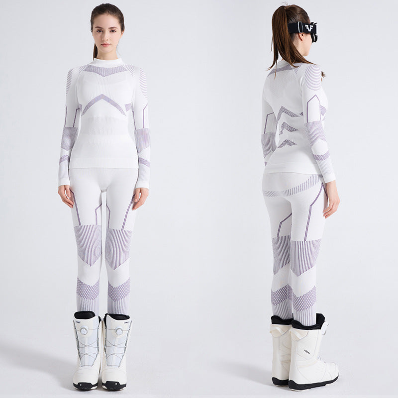 Ski quick-drying clothes, underwear, warm compression, perspiration, breathable women's outdoor mountaineering sportswear, functional tight suit