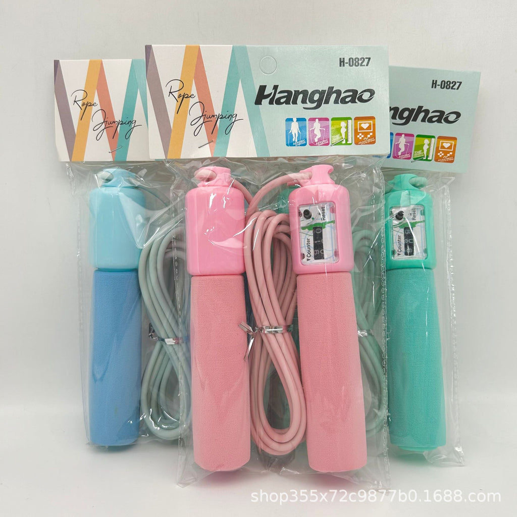 Wholesale student counting skipping rope rubber rope primary and secondary school students competition training sponge handle high school entrance examination practice skipping rope