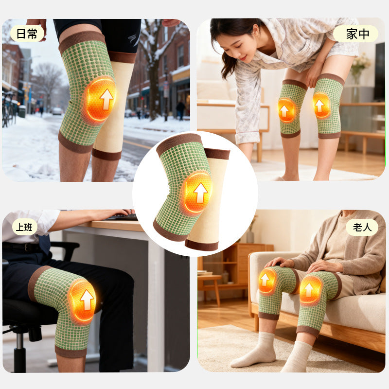 Wormwood knee protection, self-heating, warm, cold-proof and non-slip old cold legs, men's and women's joints, autumn and winter elderly long tube cover