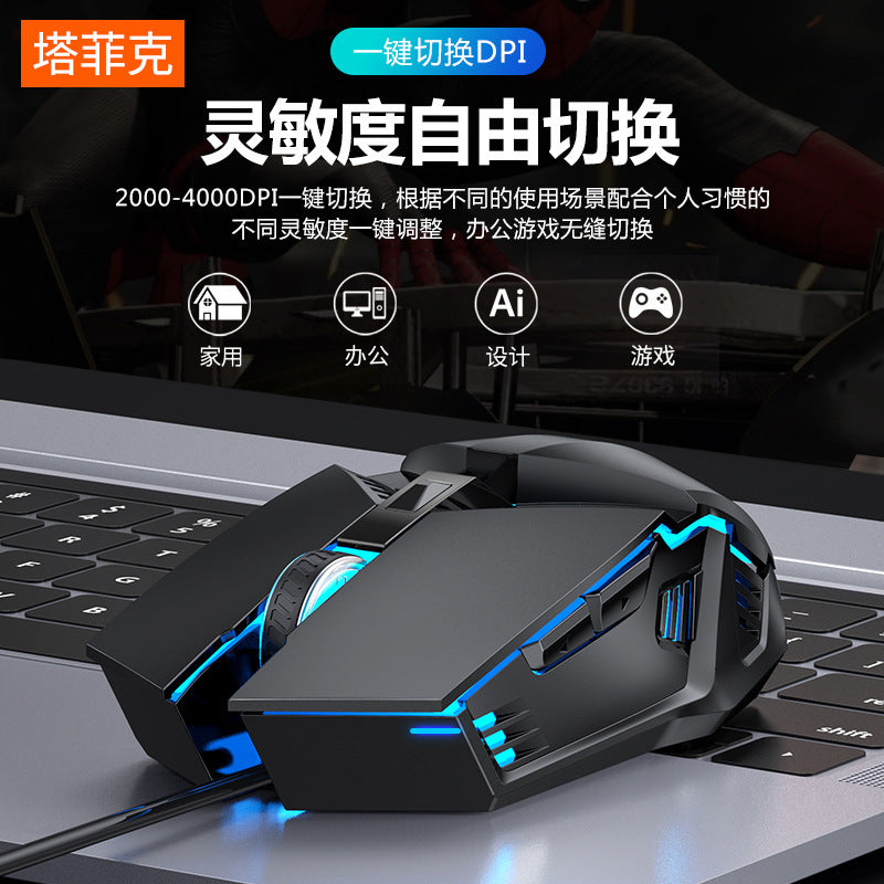 Game mouse USB wired e-sports mechanical mouse Computer accessories Office household six-button mouse Cross-border wholesale