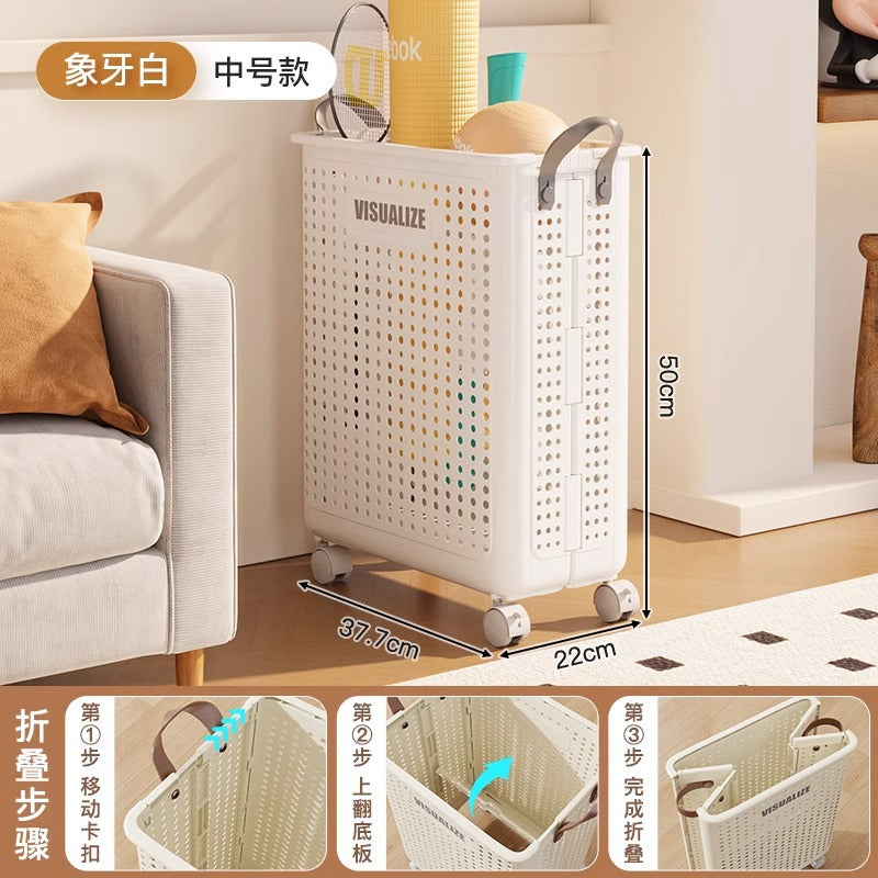 Yoga mat storage basket with wheels Home sports tools Organizing artifact Badminton storage Fitness equipment rack