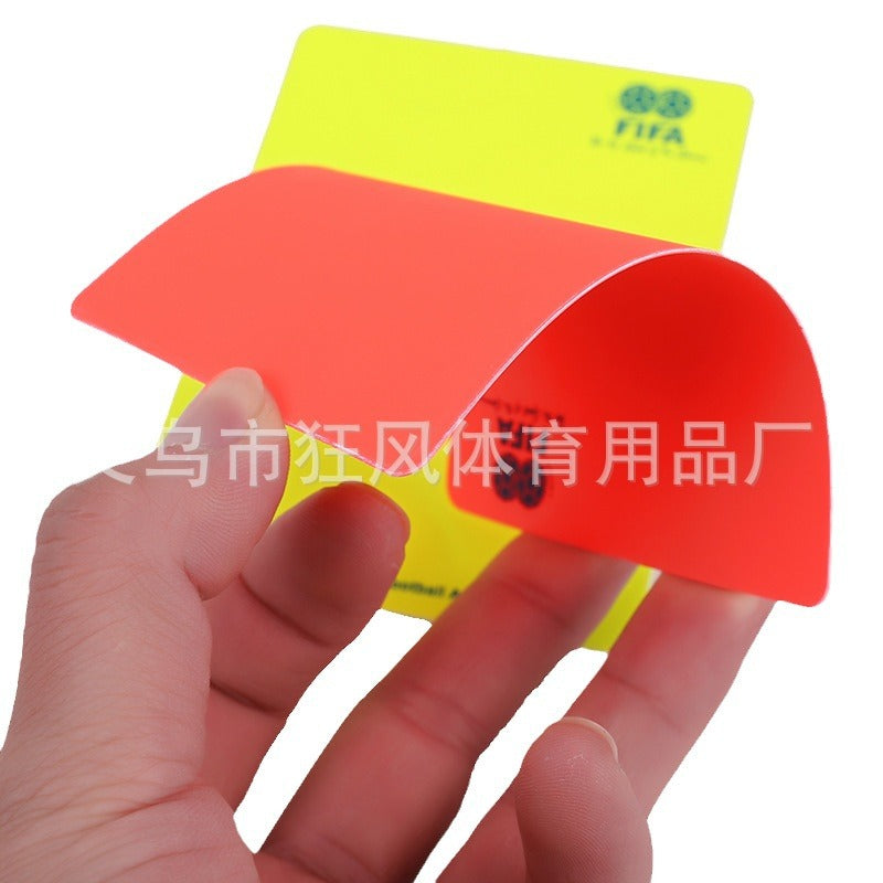 Football red and yellow card referee card set, football match referee supplies, red card and yellow card record book, free leather case and pen.