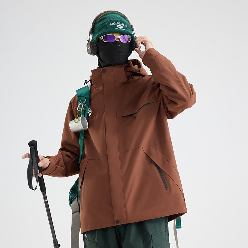 OOTD outdoor Luo Tuo, the same jacket, women's mountaineering suit, fleece liner, windproof and waterproof three-in-one jacket customization