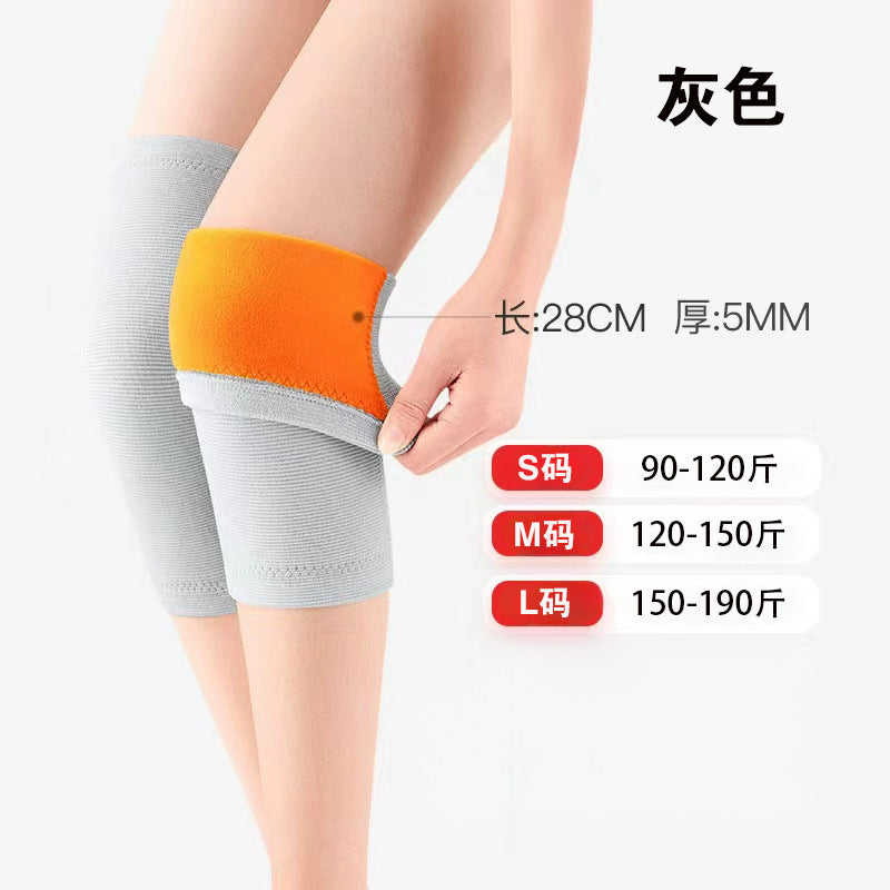 Four-sided elastic gold fleece knee protection men and women's joints to keep warm, fleece thickened leg guards, autumn and winter cold protection artifact