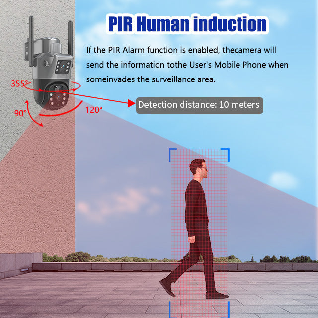 Cross-border WiFi camera outdoor waterproof solar dual camera 4g high definition night vision remote monitoring