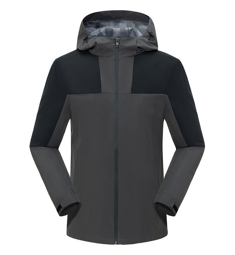 Jacket custom embroidery printed logo outdoor windproof waterproof autumn and winter stand-up collar sportswear group work clothes