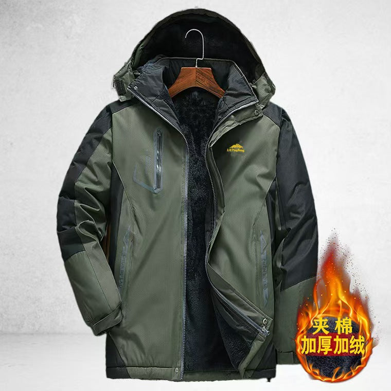 Fleece thickened padded coat men's jacket winter loose large size jacket men's padded jacket casual and warm