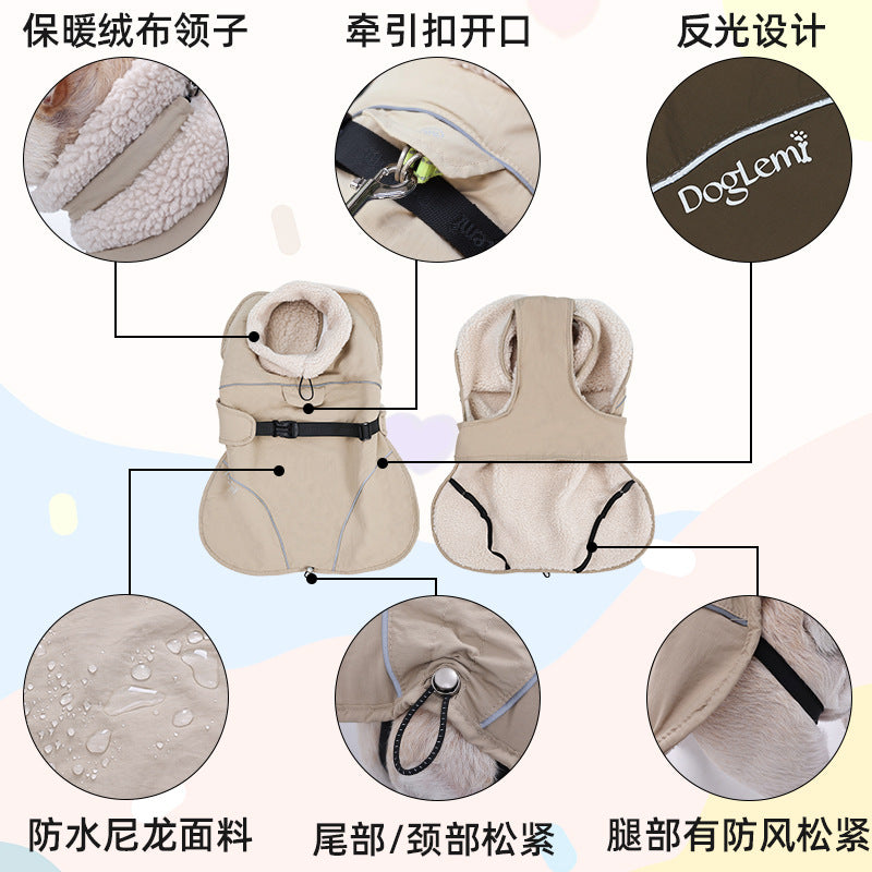 Cross-border hot-selling dog cotton-padded clothes go out in autumn and winter to keep warm and cold-proof pet clothes thickened multi-color cotton clothes pet clothes