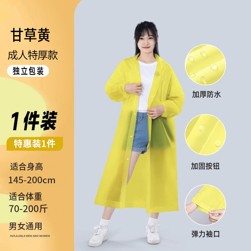 Disposable raincoat Adult children Outdoor travel Mountaineering hiking Thickened long full body rainstorm proof portable poncho