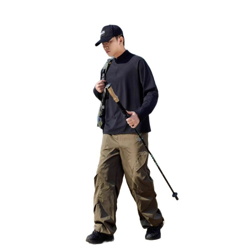 Outdoor sports moisture-absorbing quick-drying long-sleeved T-shirt men's fitness running training clothes, bottom top inside, sports outdoor