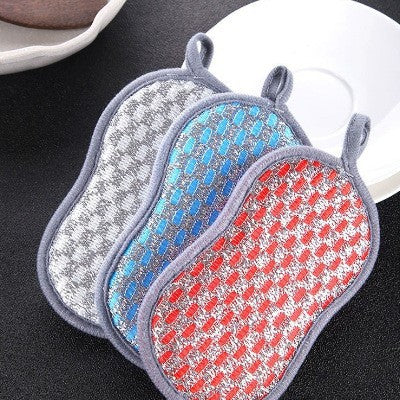 Double-sided dishwashing, sponge wiping, kitchen brush, pan brush, dishcloth, non-oil dishtowels, home daily use set