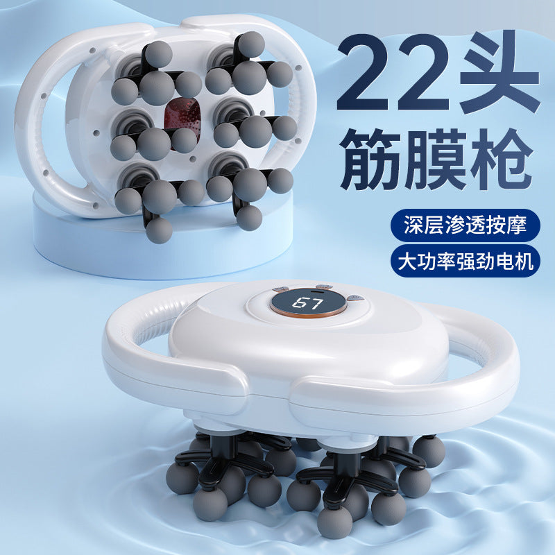 New 6-head fascia gun muscle relaxation massage artifact vibrating neck gun soft head fascia gun special for sports students