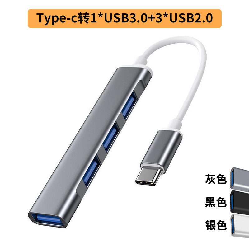 Applicable to Huawei Apple mobile phone computer usbType-c to 4USB3.0 adapter U disk car docking station hub